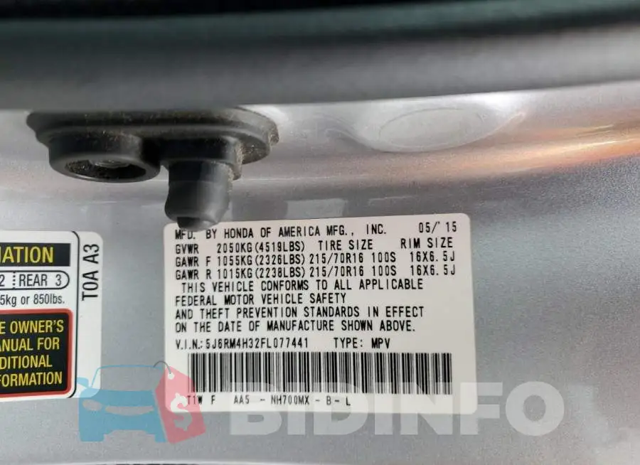 5J6RM4H32FL077441 Photo# 13