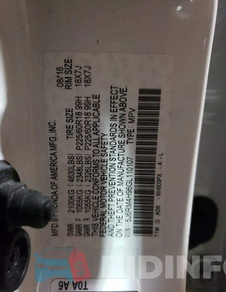 5J6RM4H96GL110107 Photo# 12