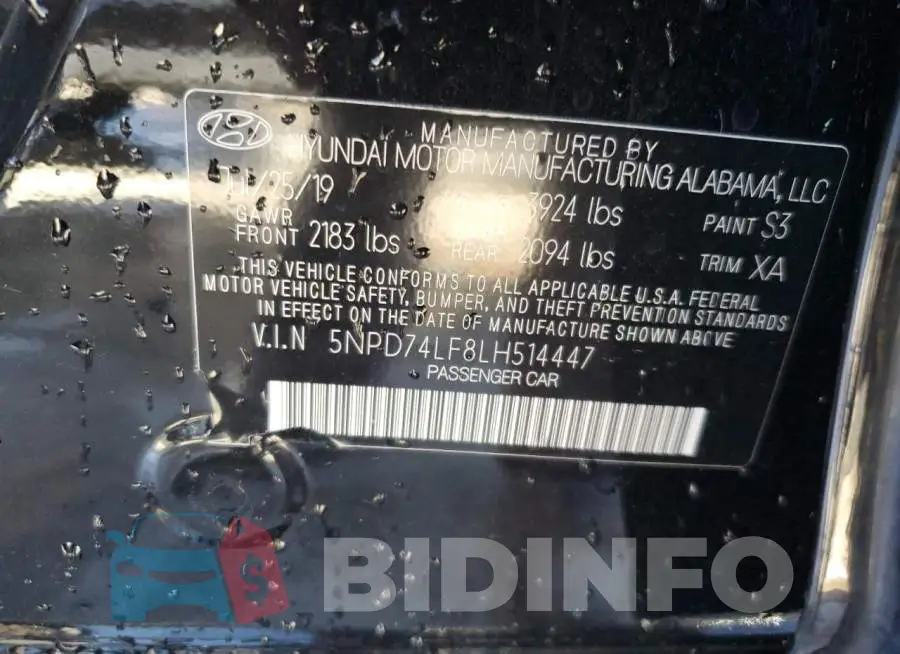 5NPD74LF8LH514447 Photo# 12