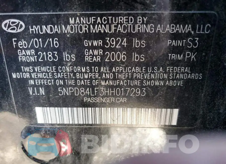 5NPD84LF3HH017293 Photo# 12