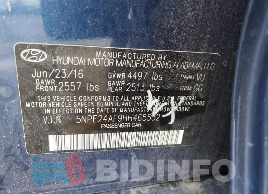 5NPE24AF9HH465532 Photo# 12