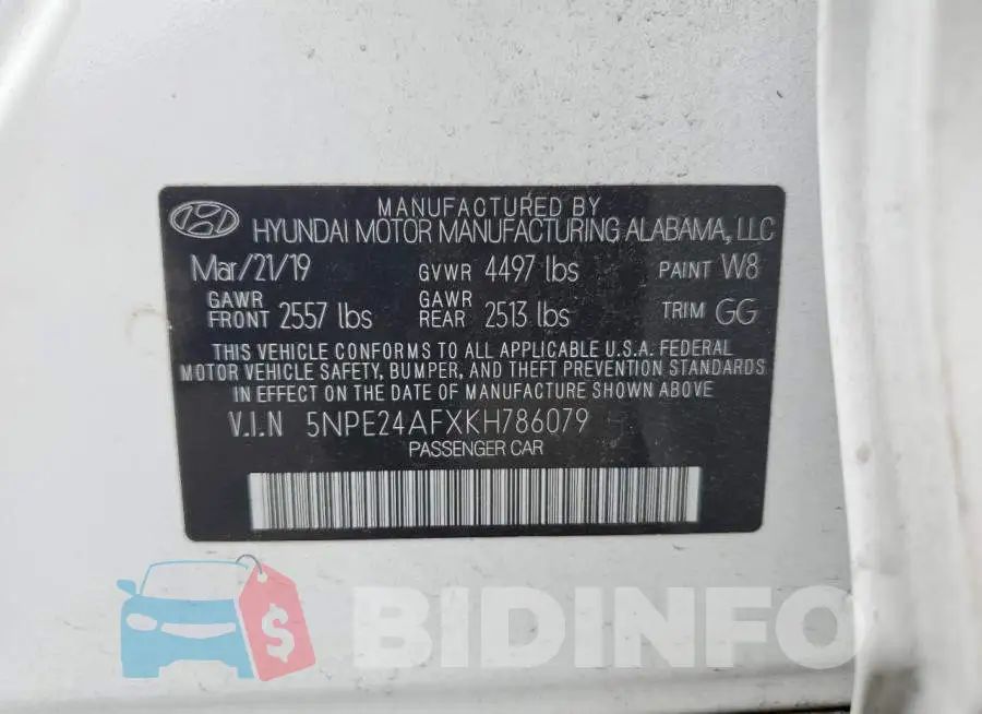 5NPE24AFXKH786079 Photo# 13
