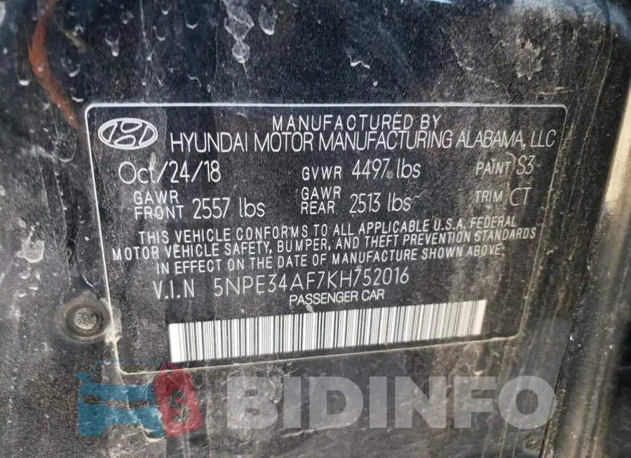 5NPE34AF7KH752016 Photo# 13