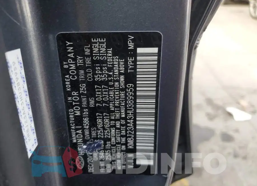 KM8J23A43HU389959 Photo# 13