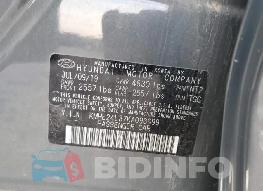 KMHE24L37KA093699 Photo# 12