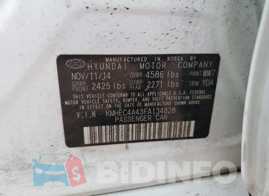 KMHEC4A43FA134828 Photo# 12