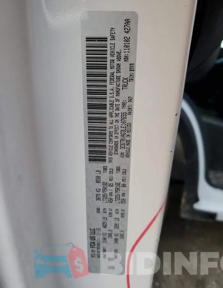 3C6TRVAG3LE107655 Photo# 13
