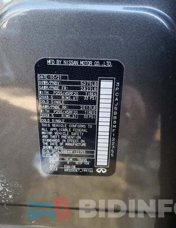 3PCAJ5BB8MF122755 Photo# 14