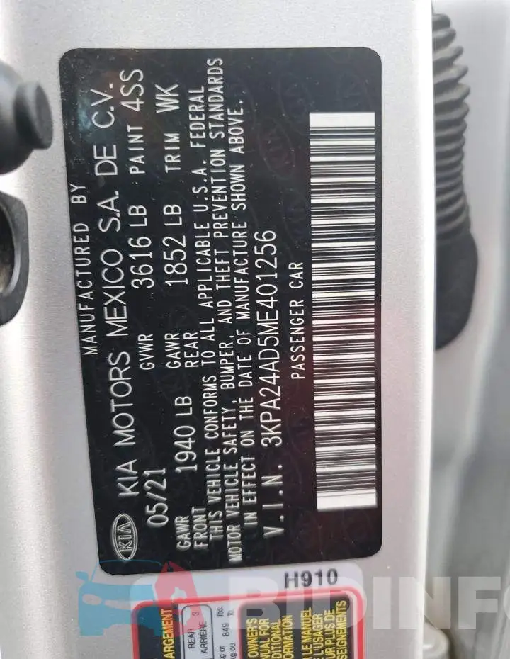 3KPA24AD5ME401256 Photo# 12