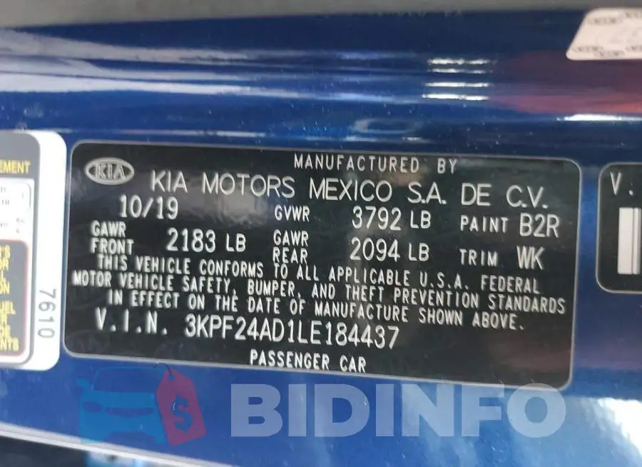 3KPF24AD1LE184437 Photo# 12