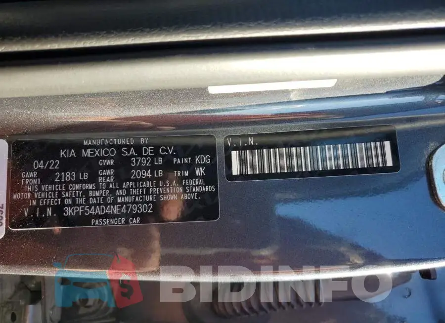3KPF54AD4NE479302 Photo# 13