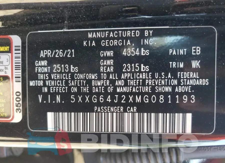5XXG64J2XMG081193 Photo# 13