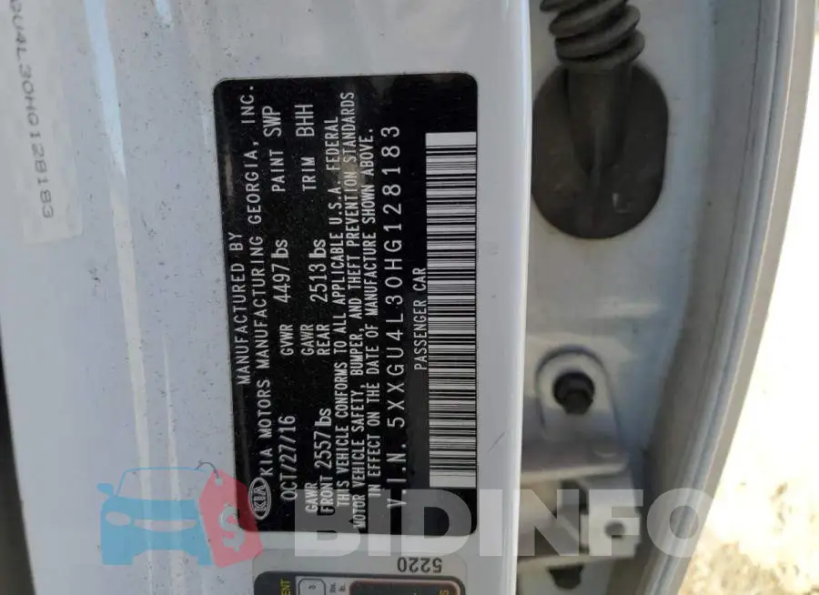 5XXGU4L30HG128183 Photo# 12