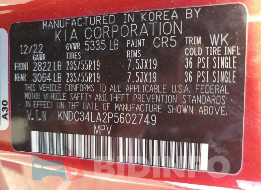 KNDC34LA2P5602749 Photo# 13