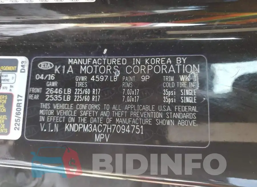 KNDPM3AC7H7094751 Photo# 13