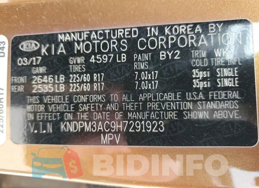 KNDPM3AC9H7291923 Photo# 14