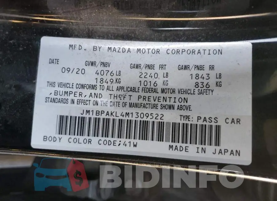 JM1BPAKL4M1309522 Photo# 12