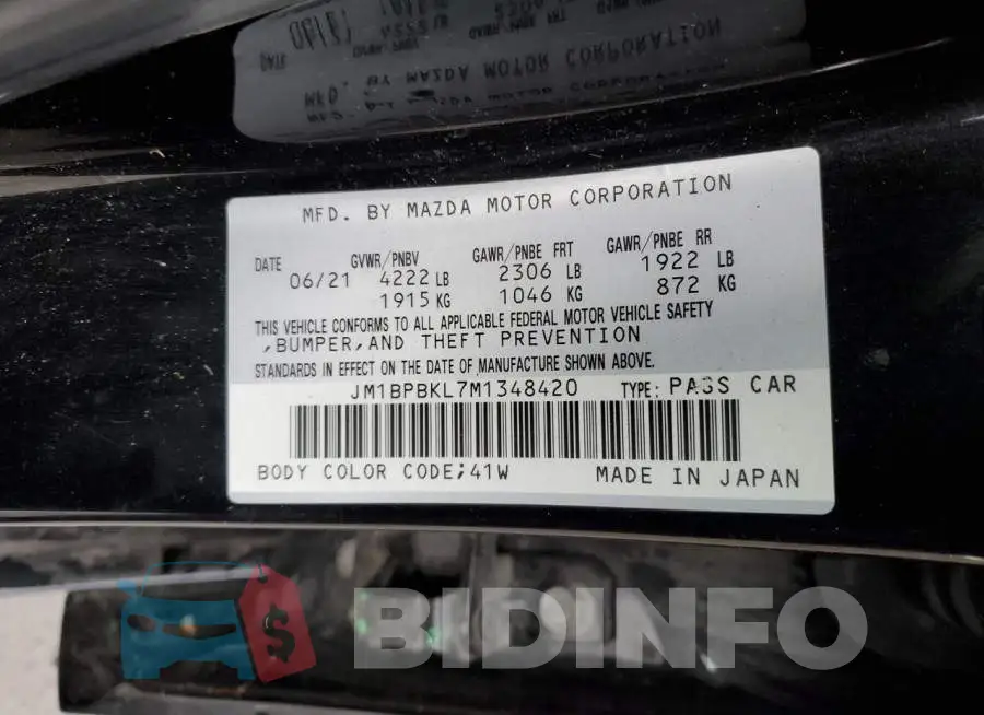 JM1BPBKL7M1348420 Photo# 12