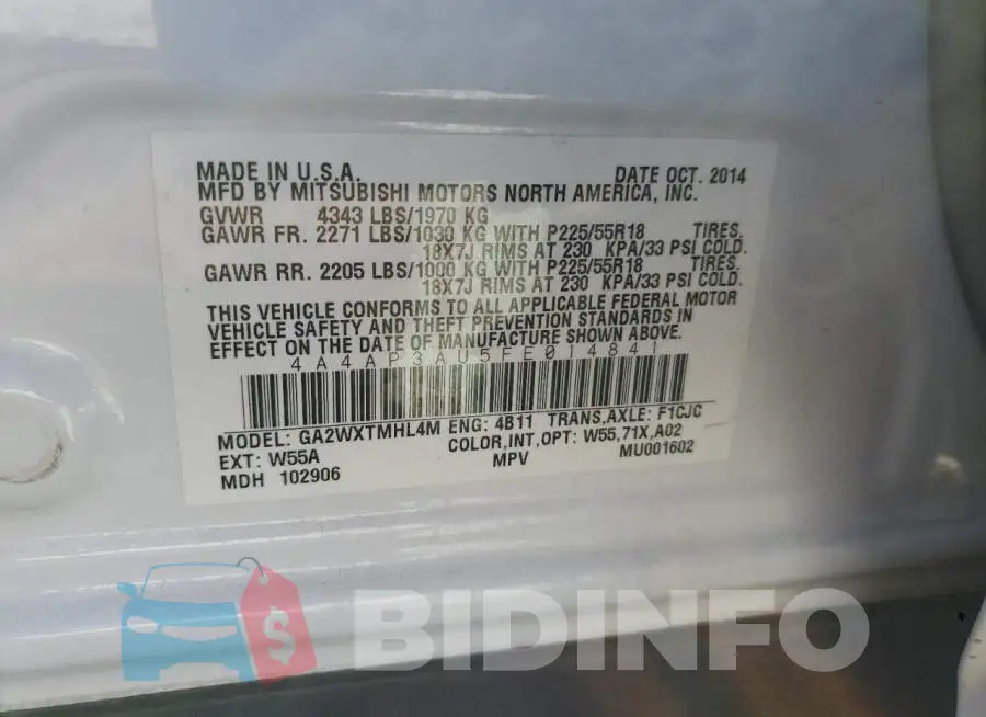 4A4AP3AU5FE014841 Photo# 12
