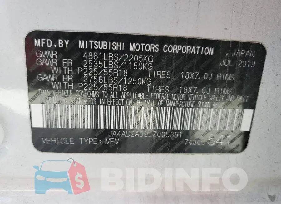 JA4AD2A39LZ005351 Photo# 13