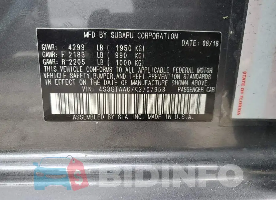 4S3GTAA67K3707953 Photo# 13