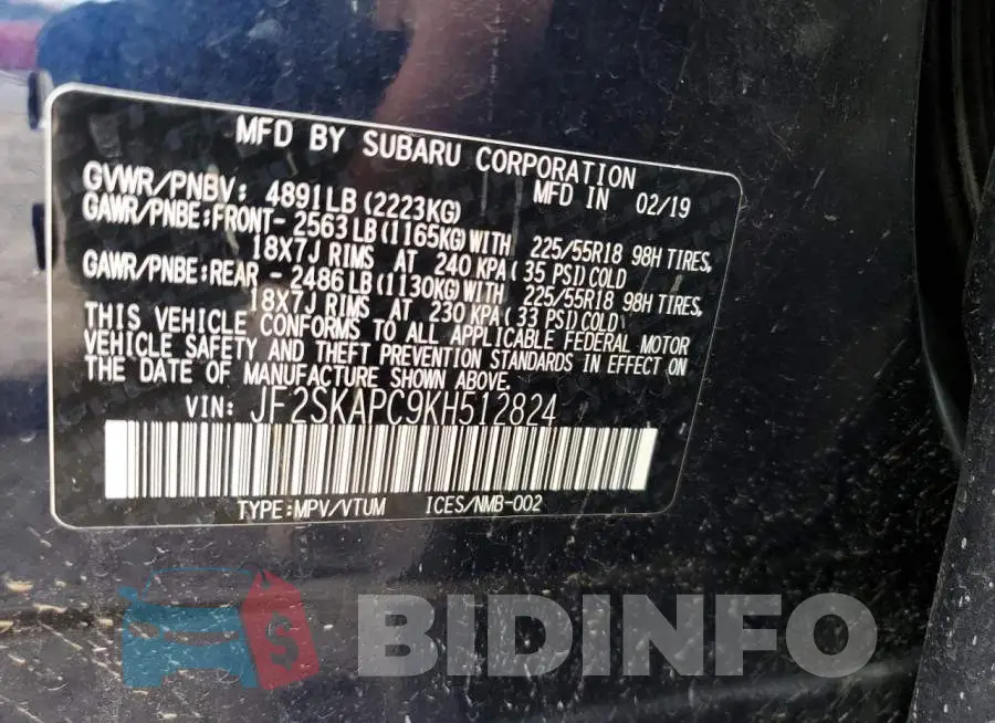 JF2SKAPC9KH512824 Photo# 12