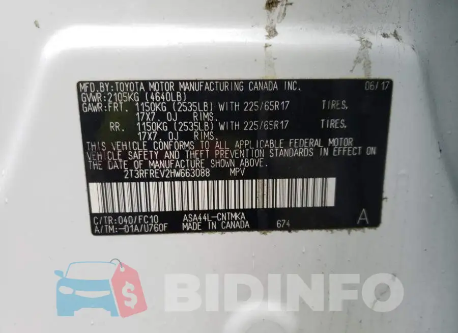 2T3RFREV2HW663088 Photo# 13