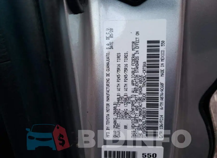 3TYSX5EN2LT002019 Photo# 12