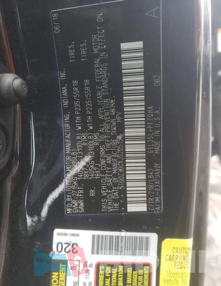 5TDDZ3DCXJS205157 Photo# 13