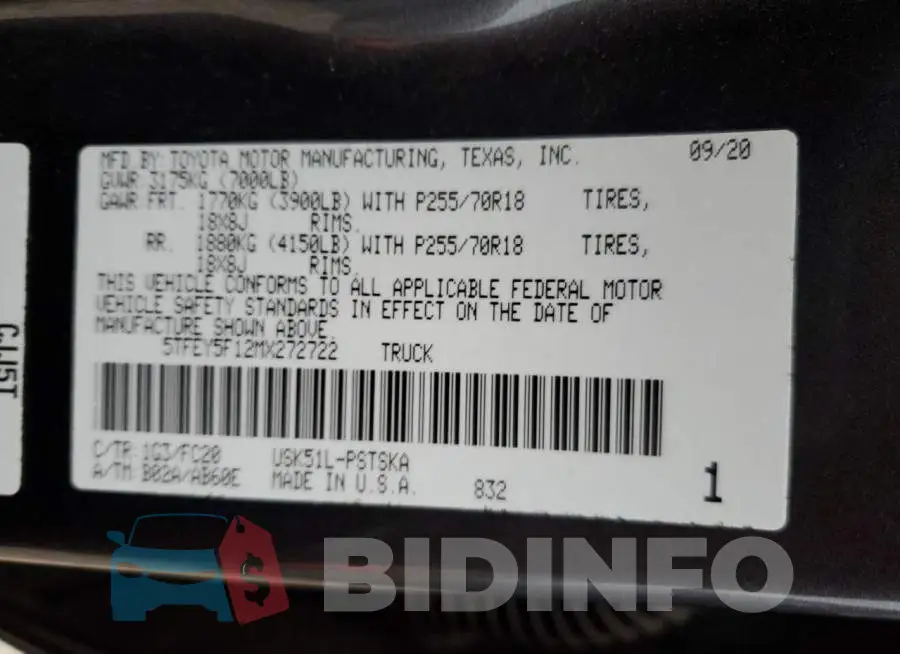 5TFEY5F12MX272722 Photo# 12
