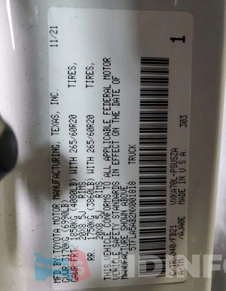 5TFLA5AB2NX001818 Photo# 12