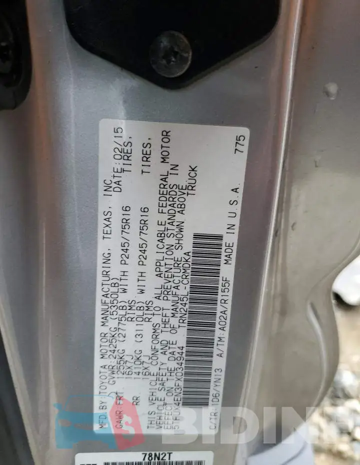 5TFUX4EN3FX034944 Photo# 12