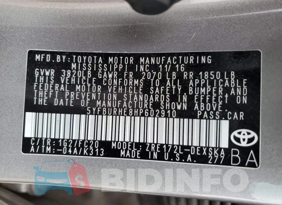 5YFBURHE8HP602910 Photo# 12
