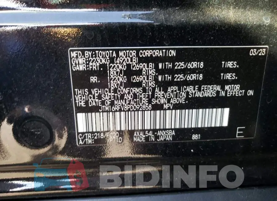 JTM16RFV8PD092858 Photo# 12