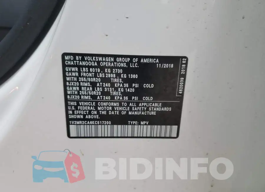 1V2MR2CA6KC517200 Photo# 12