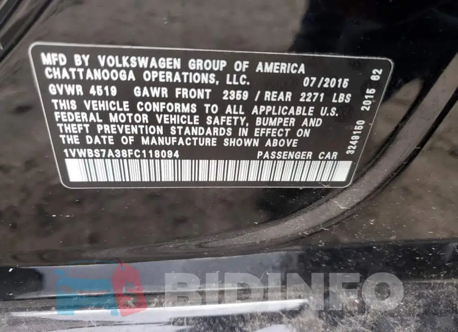 1VWBS7A38FC118094 Photo# 12
