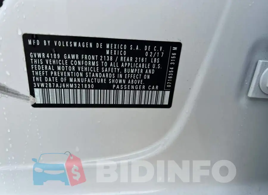 3VW2B7AJ6HM321890 Photo# 10