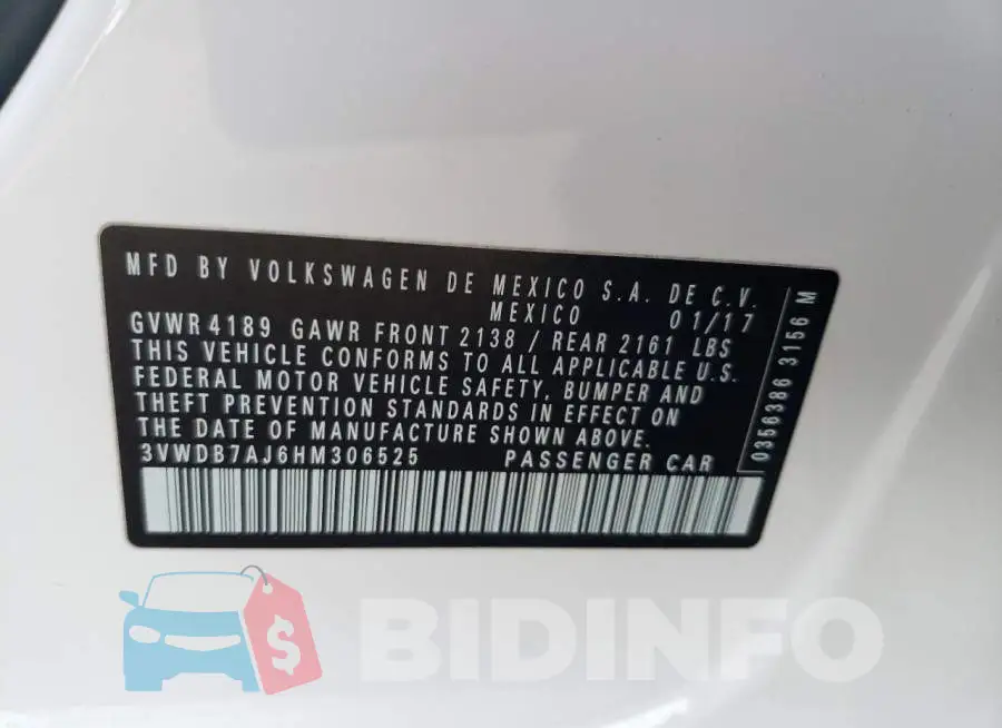 3VWDB7AJ6HM306525 Photo# 12