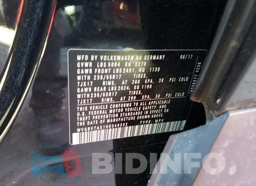 WVGBV7AX1HK049332 Photo# 13
