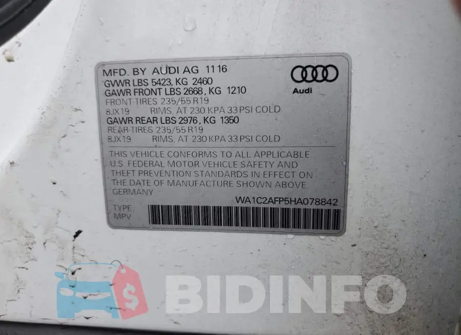 WA1C2AFP5HA078842 Photo# 12