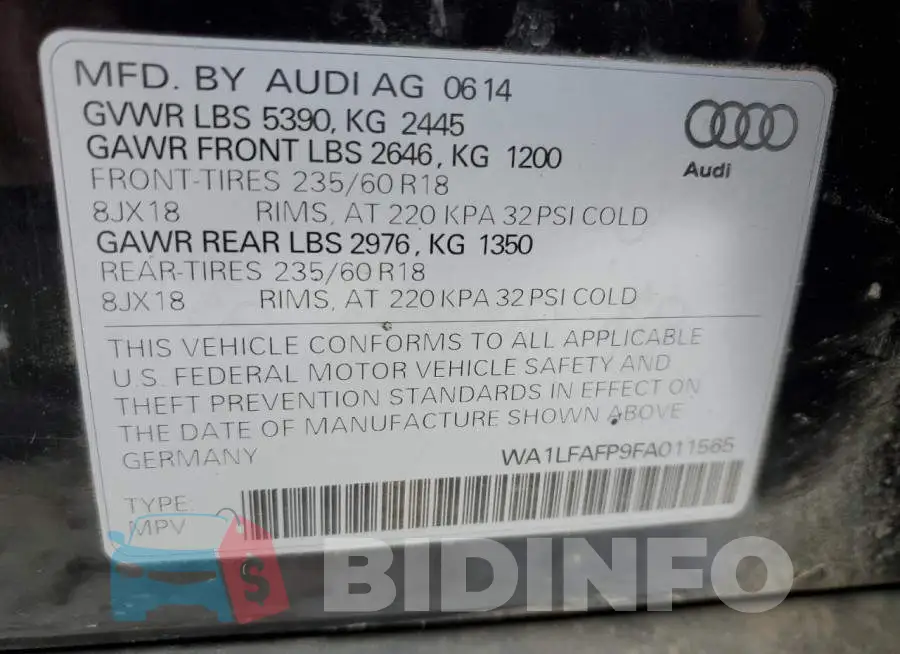 WA1LFAFP9FA011565 Photo# 14