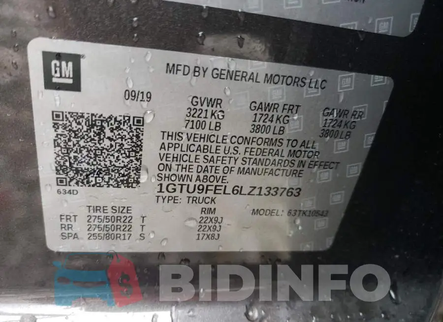 1GTU9FEL6LZ133763 Photo# 12