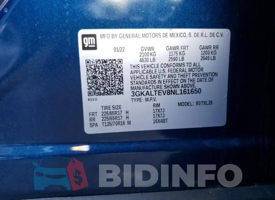 3GKALTEV8NL161650 Photo# 14