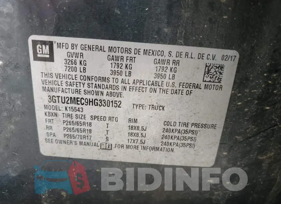 3GTU2MEC9HG330152 Photo# 12