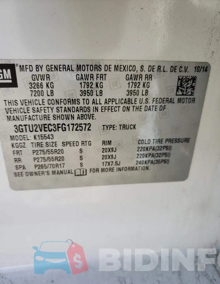 3GTU2VEC3FG172572 Photo# 12