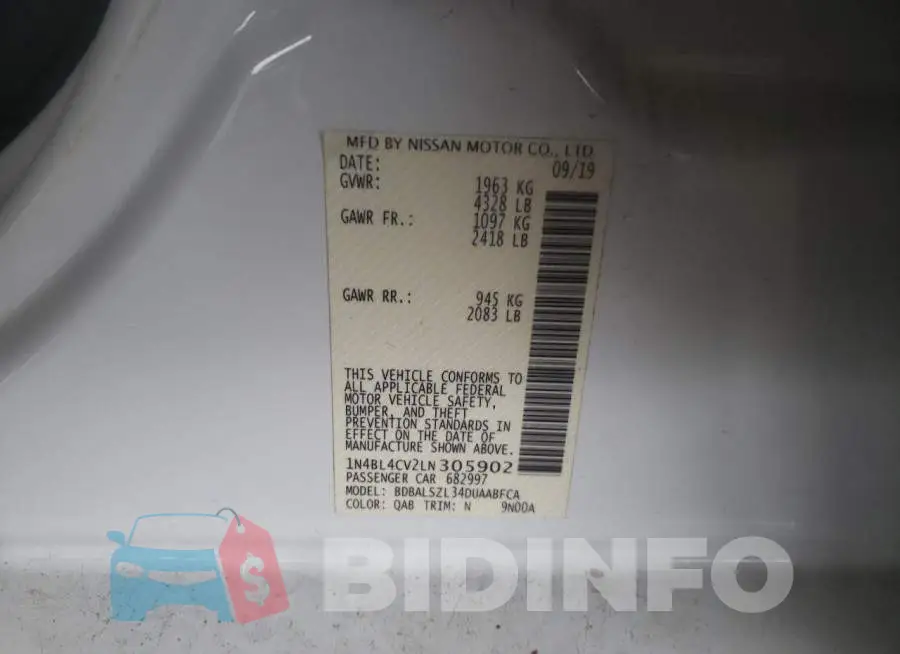 1N4BL4CV2LN305902 Photo# 13