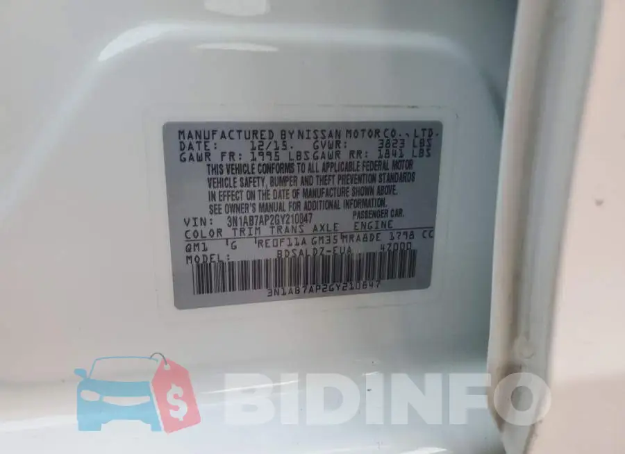 3N1AB7AP2GY210847 Photo# 12