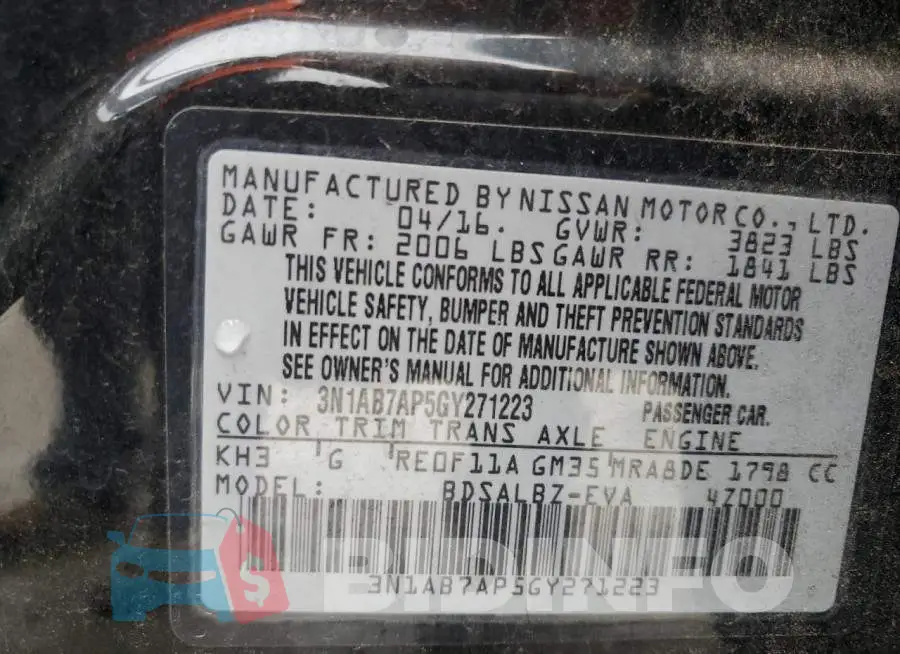 3N1AB7AP5GY271223 Photo# 12