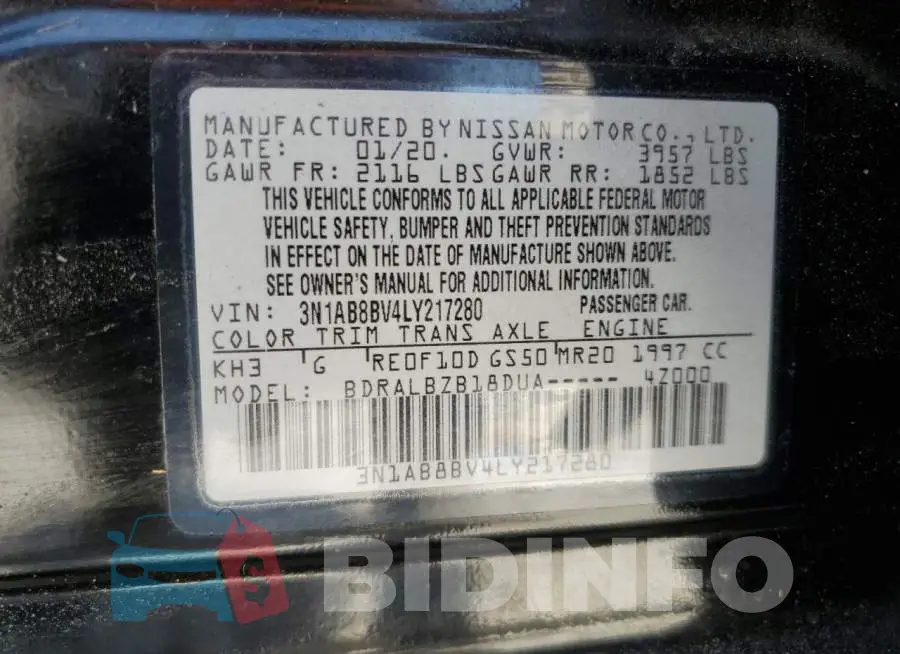 3N1AB8BV4LY217280 Photo# 12