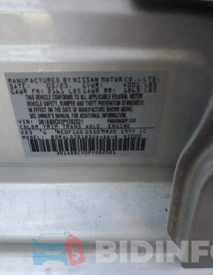 3N1AB8CV2PY282021 Photo# 13
